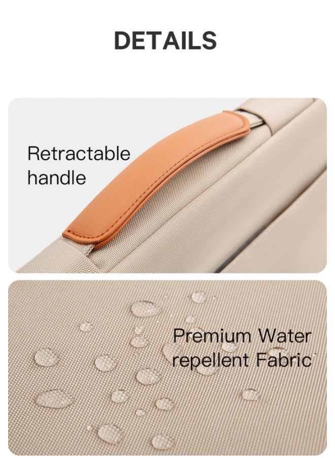 Bange 6802 Beige New Protective Water Resistant 13 inch Laptop & Mac Book Sleeve With Handle - Image 3